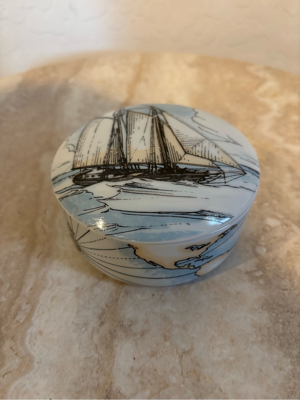 Tiffany & Co Johnson & Higgins Nautical Sailboat Decorative Trinket Box